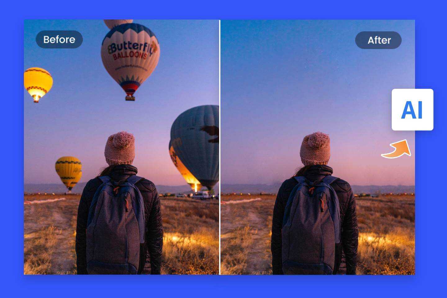 Remove objects from photo online for free with Fotor's AI photo eraser
